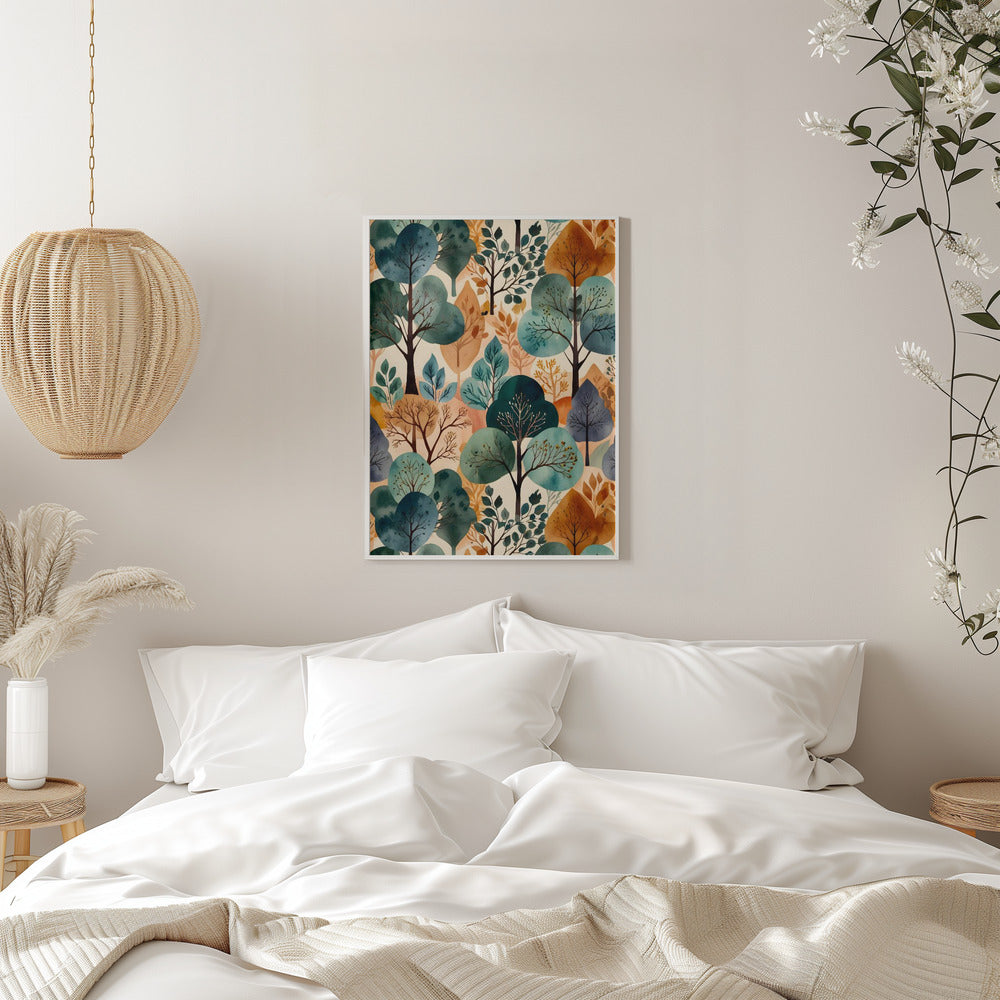 Enchanting Autumn Trees - Stretched Canvas, Poster or Fine Art Print I Heart Wall Art
