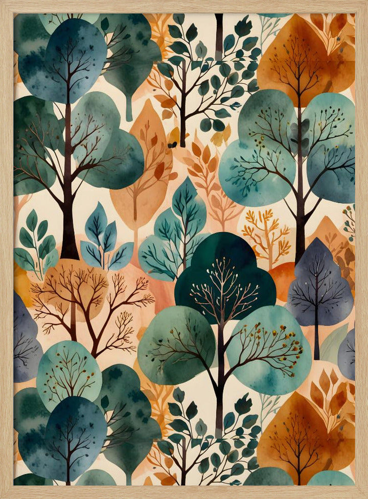 Enchanting Autumn Trees - Stretched Canvas, Poster or Fine Art Print I Heart Wall Art