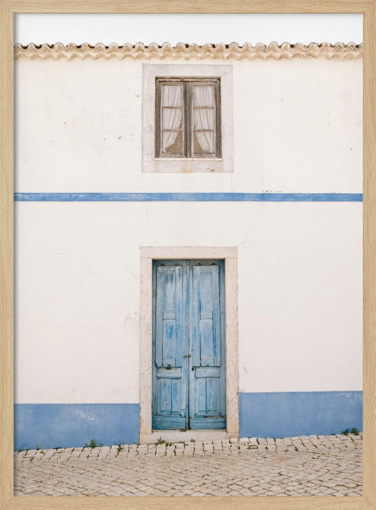 Ericeira Blue Door - Stretched Canvas, Poster or Fine Art Print I Heart Wall Art