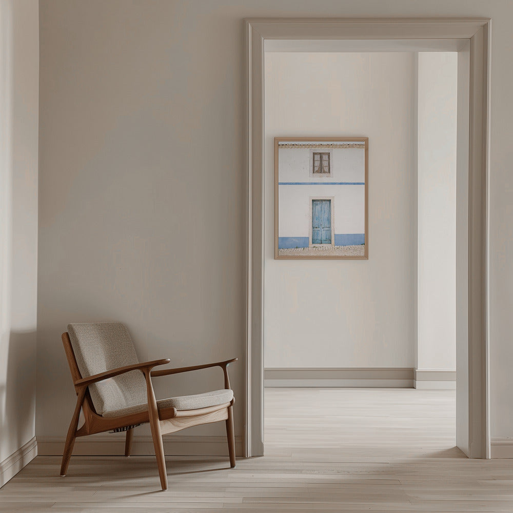Ericeira Blue Door - Stretched Canvas, Poster or Fine Art Print I Heart Wall Art