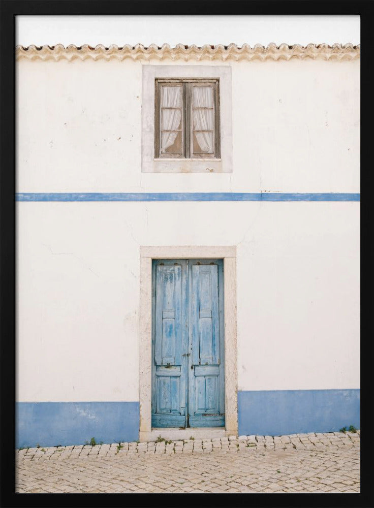 Ericeira Blue Door - Stretched Canvas, Poster or Fine Art Print I Heart Wall Art