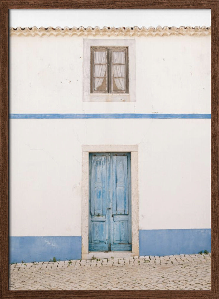 Ericeira Blue Door - Stretched Canvas, Poster or Fine Art Print I Heart Wall Art