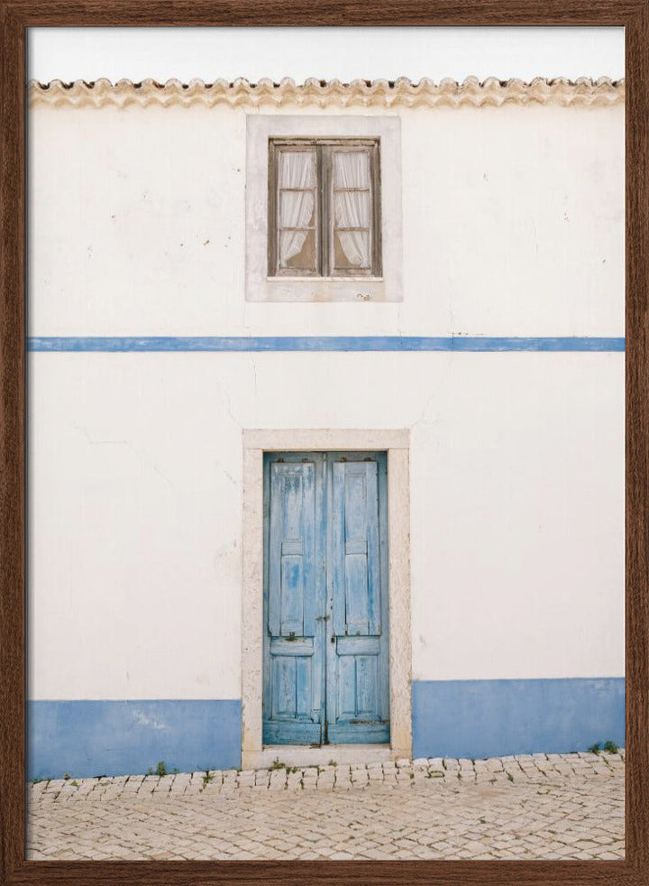 Ericeira Blue Door - Stretched Canvas, Poster or Fine Art Print I Heart Wall Art