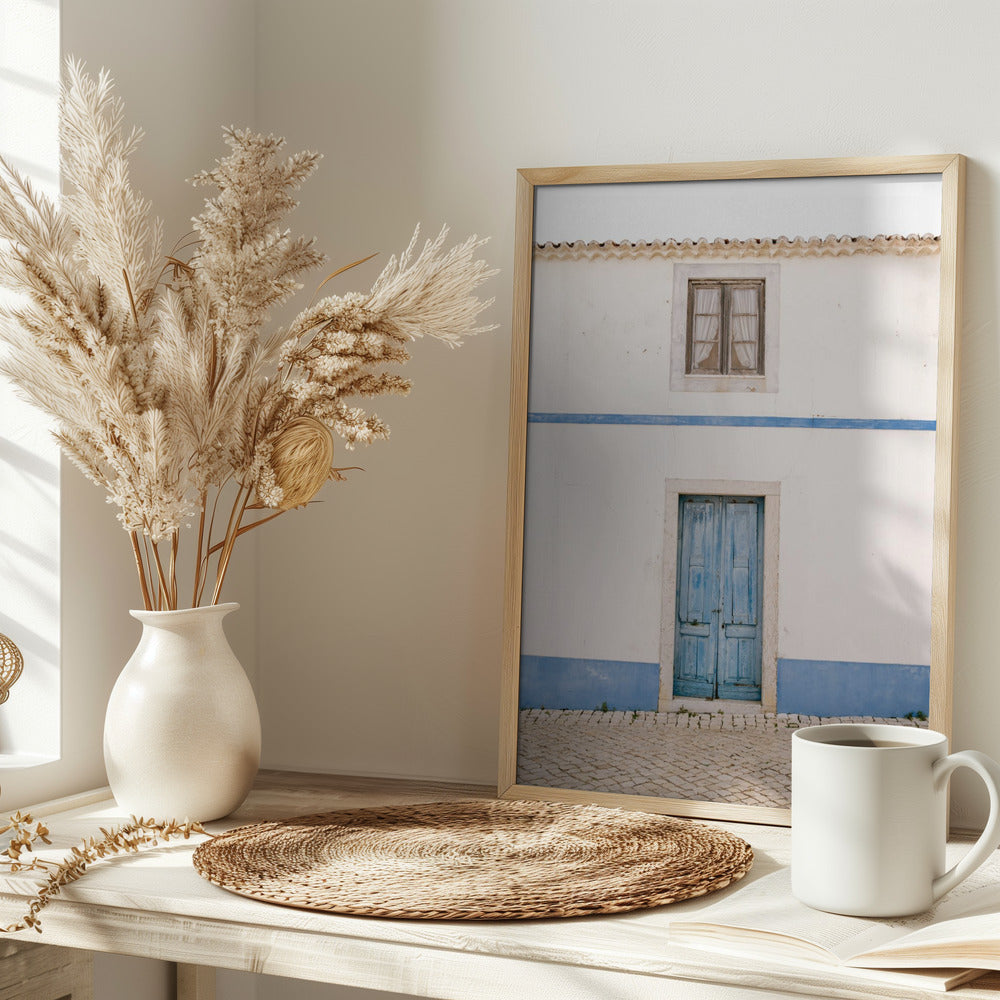 Ericeira Blue Door - Stretched Canvas, Poster or Fine Art Print I Heart Wall Art