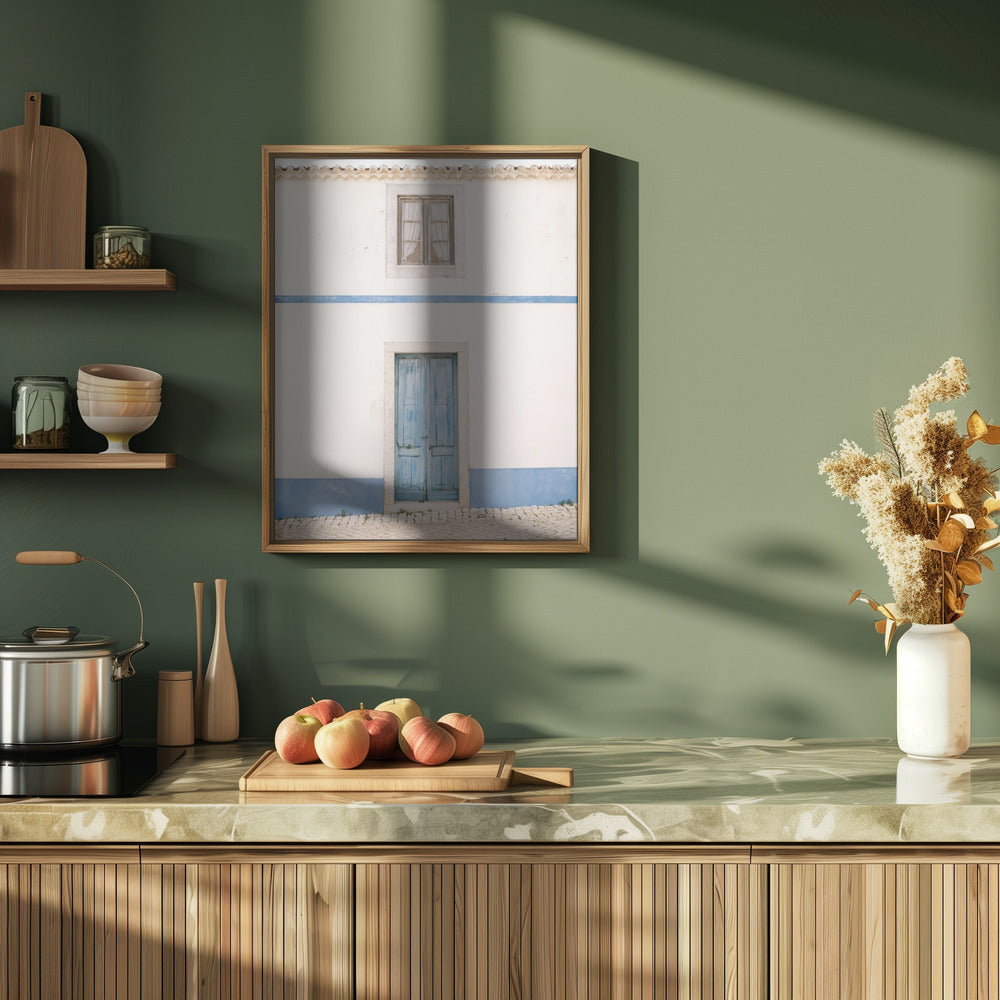 Ericeira Blue Door - Stretched Canvas, Poster or Fine Art Print I Heart Wall Art