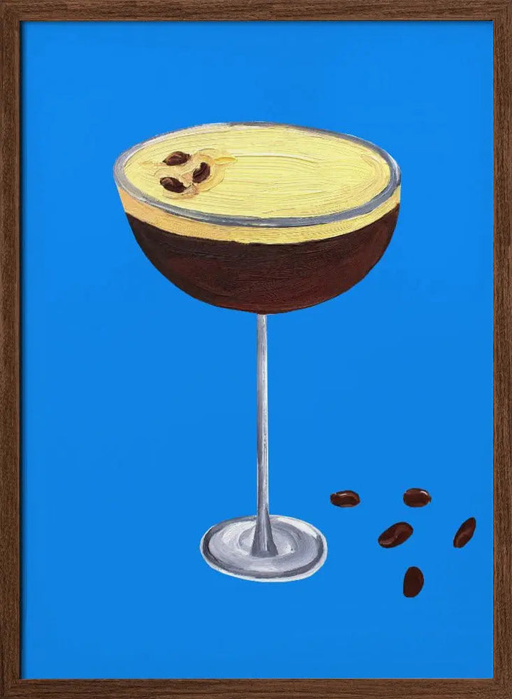 Espresso Martini Blue - Stretched Canvas, Poster or Fine Art Print I Heart Wall Art