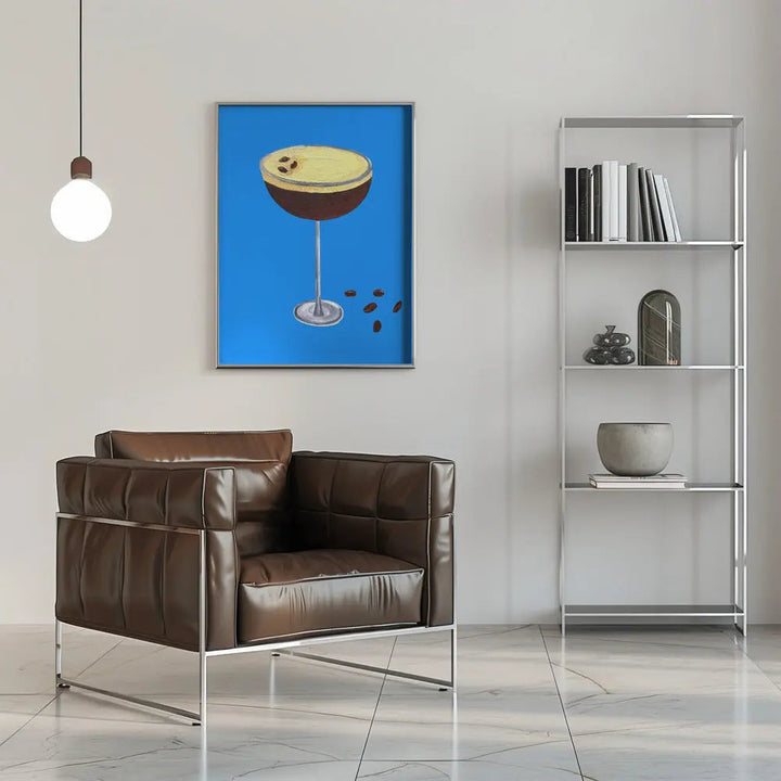 Espresso Martini Blue - Stretched Canvas, Poster or Fine Art Print I Heart Wall Art