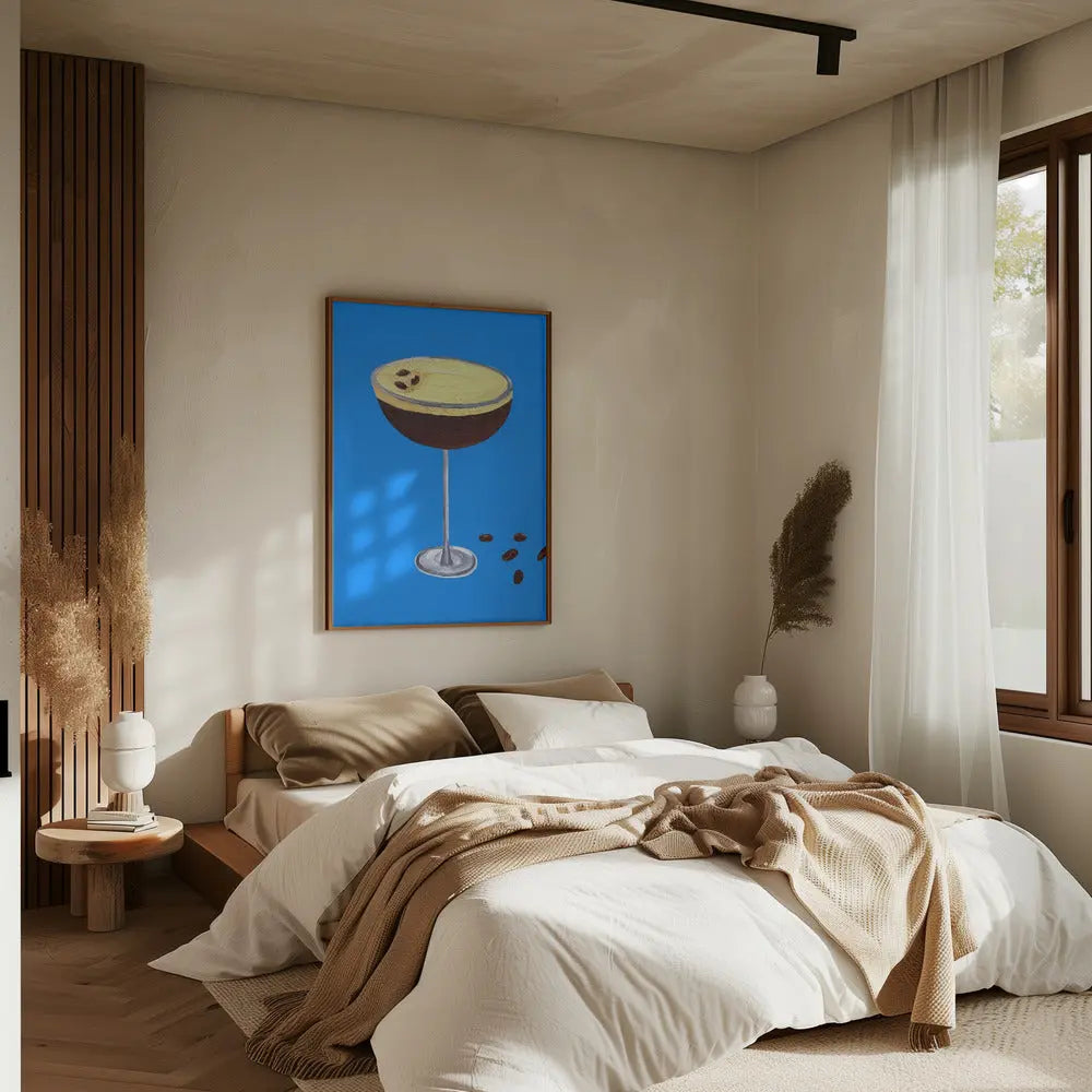 Espresso Martini Blue - Stretched Canvas, Poster or Fine Art Print I Heart Wall Art