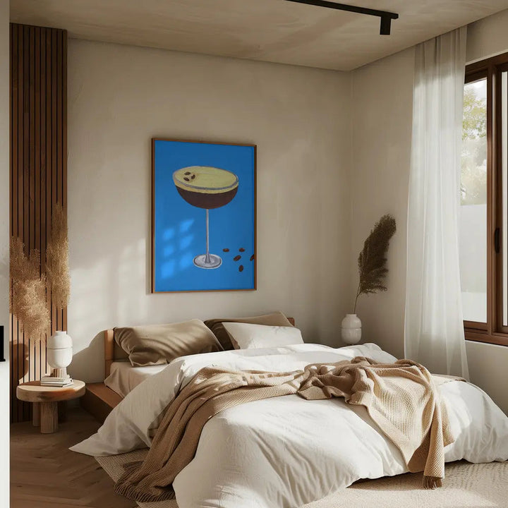 Espresso Martini Blue - Stretched Canvas, Poster or Fine Art Print I Heart Wall Art