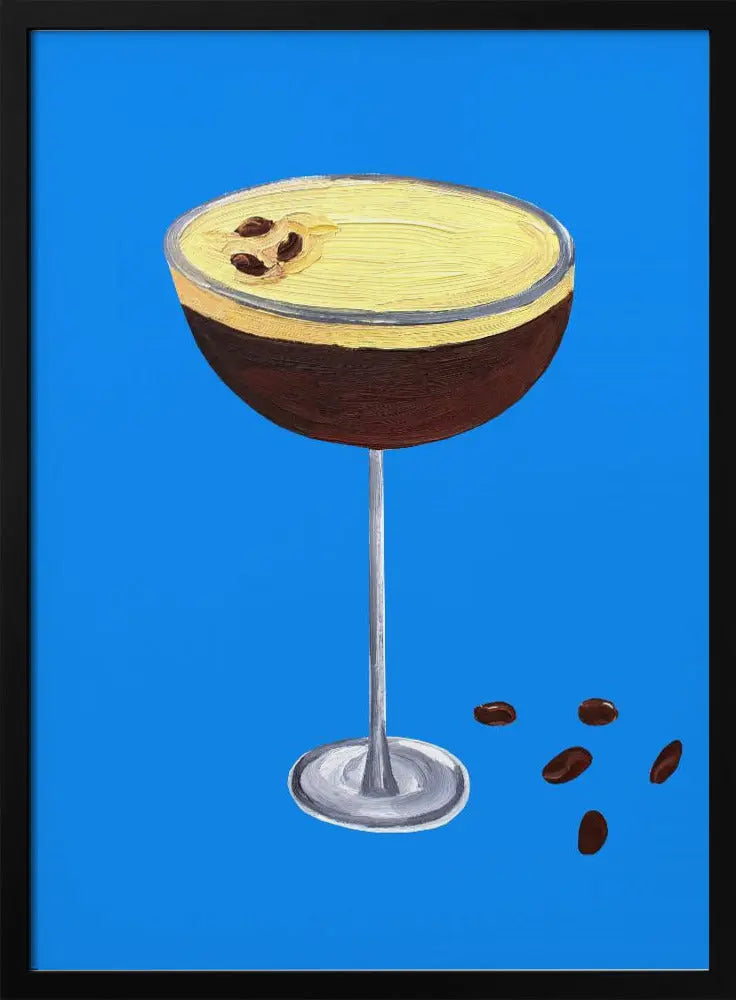 Espresso Martini Blue - Stretched Canvas, Poster or Fine Art Print I Heart Wall Art