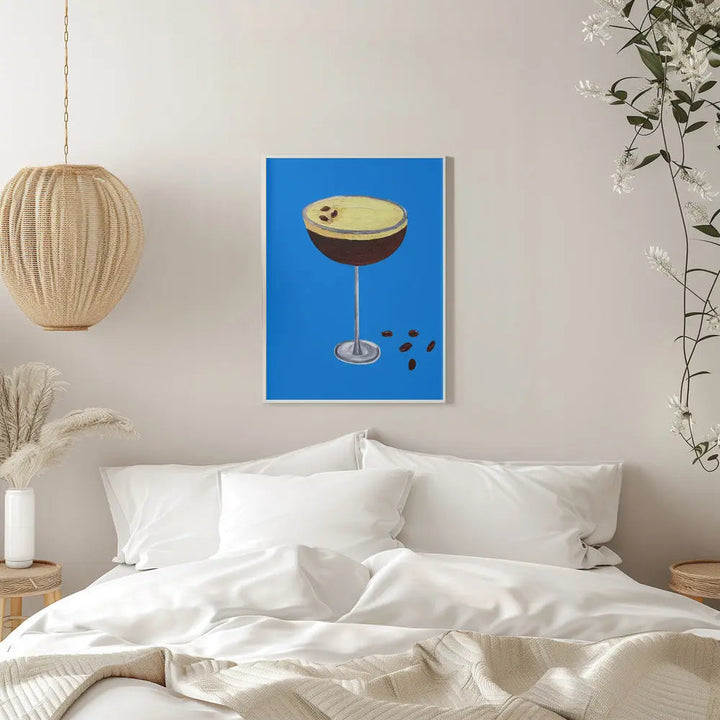 Espresso Martini Blue - Stretched Canvas, Poster or Fine Art Print I Heart Wall Art