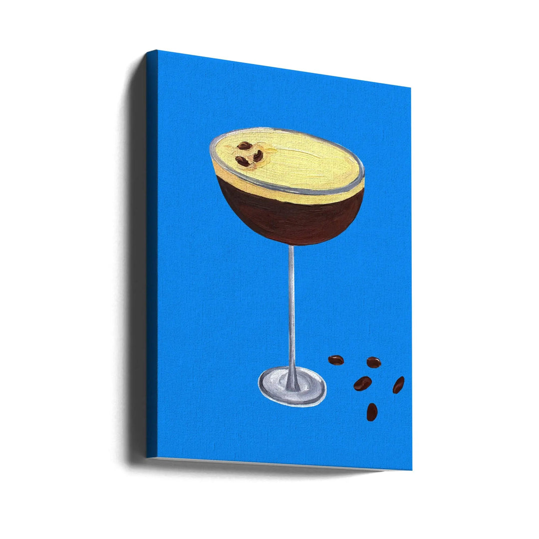 Espresso Martini Blue - Stretched Canvas, Poster or Fine Art Print I Heart Wall Art