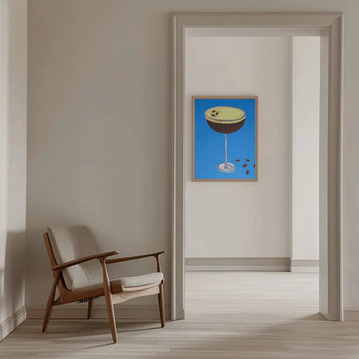 Espresso Martini Blue - Stretched Canvas, Poster or Fine Art Print I Heart Wall Art