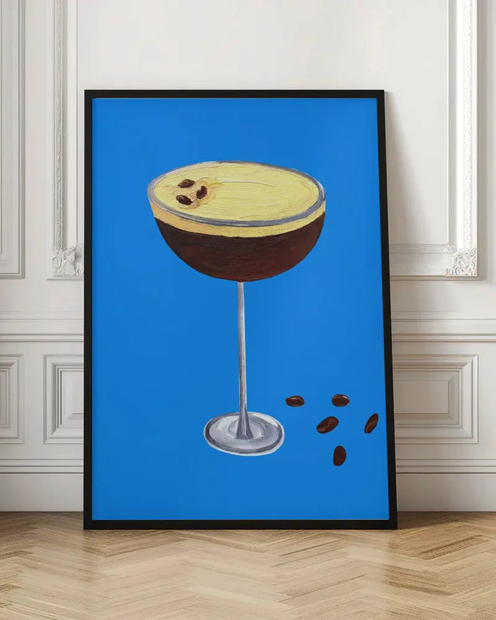 Espresso Martini Blue - Stretched Canvas, Poster or Fine Art Print I Heart Wall Art