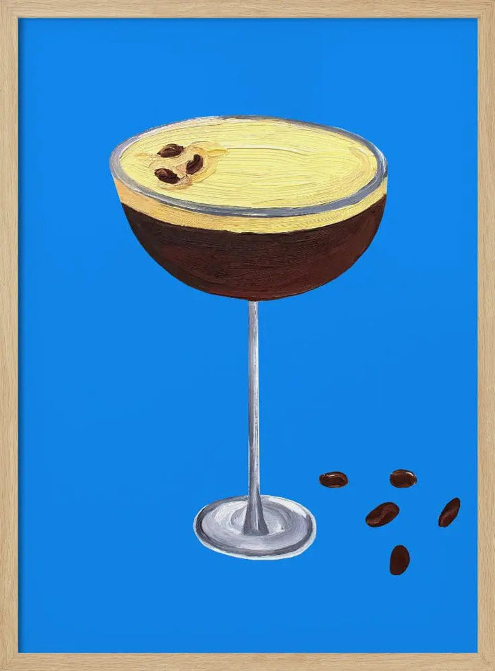 Espresso Martini Blue - Stretched Canvas, Poster or Fine Art Print I Heart Wall Art