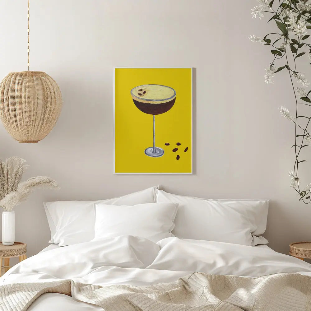 Espresso Martini Buttercup Yellow - Stretched Canvas, Poster or Fine Art Print I Heart Wall Art