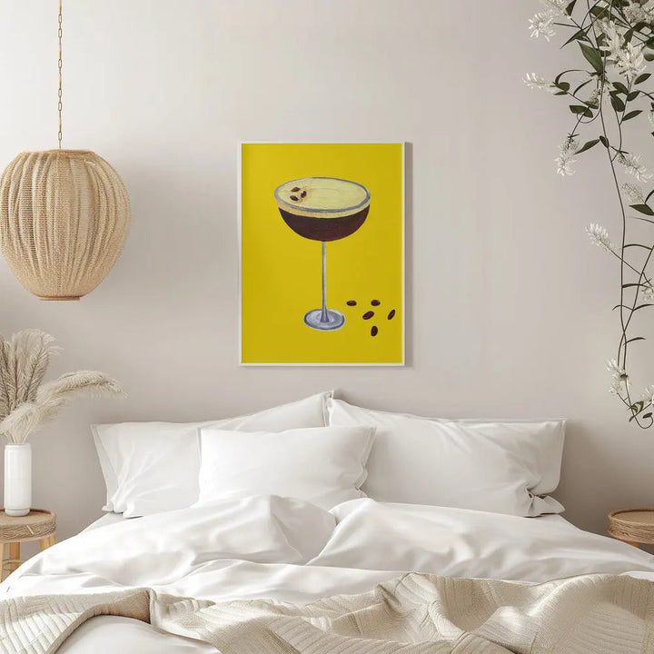 Espresso Martini Buttercup Yellow - Stretched Canvas, Poster or Fine Art Print I Heart Wall Art