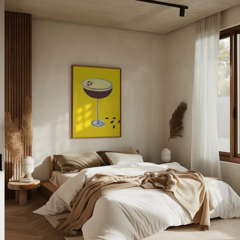 Espresso Martini Buttercup Yellow - Stretched Canvas, Poster or Fine Art Print I Heart Wall Art