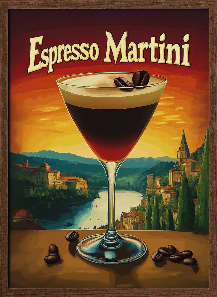 Espresso Martini Vintage - Stretched Canvas, Poster or Fine Art Print I Heart Wall Art