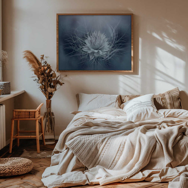 Ethereal Blue Bloom - Stretched Canvas Poster or Fine Art Print