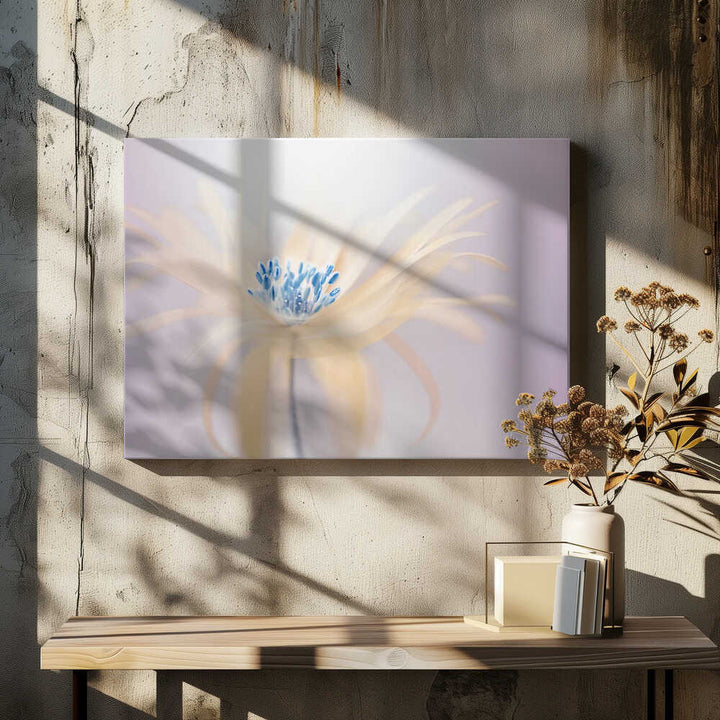 Ethereal Blue Bloom - Floral Photographic Stretched Canvas Poster or Fine Art Print