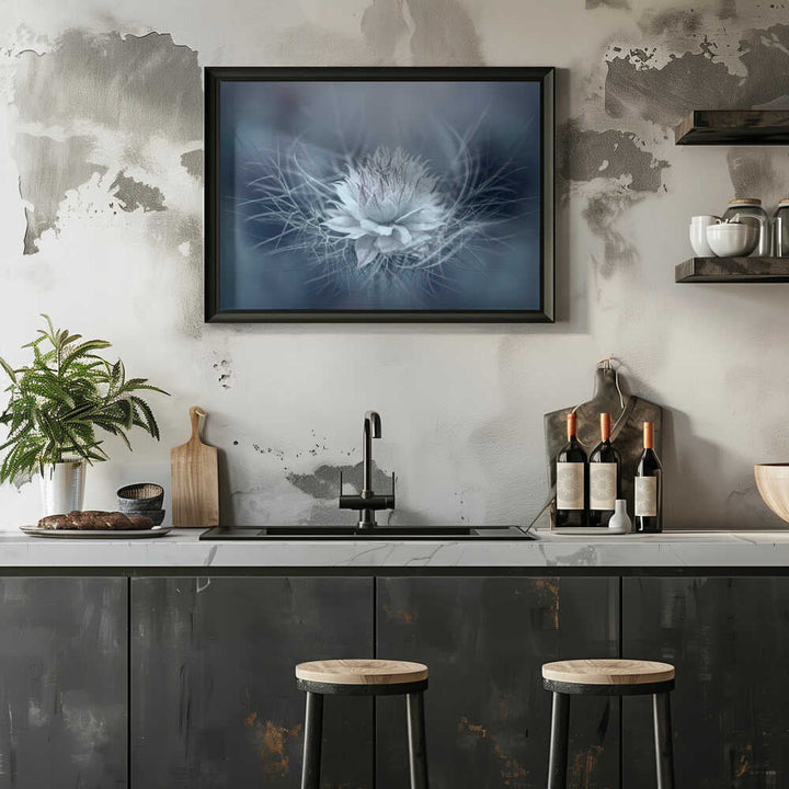 Ethereal Blue Bloom - Stretched Canvas Poster or Fine Art Print