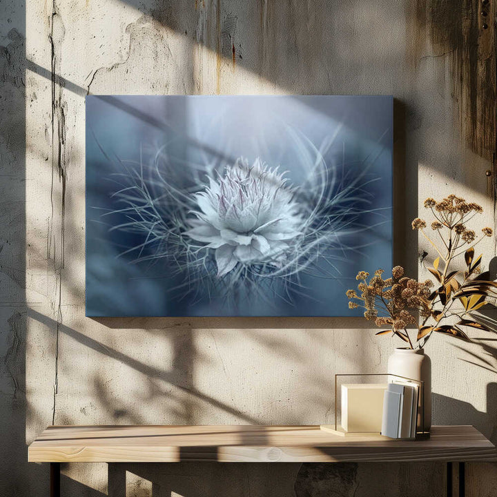 Ethereal Blue Bloom - Stretched Canvas Poster or Fine Art Print