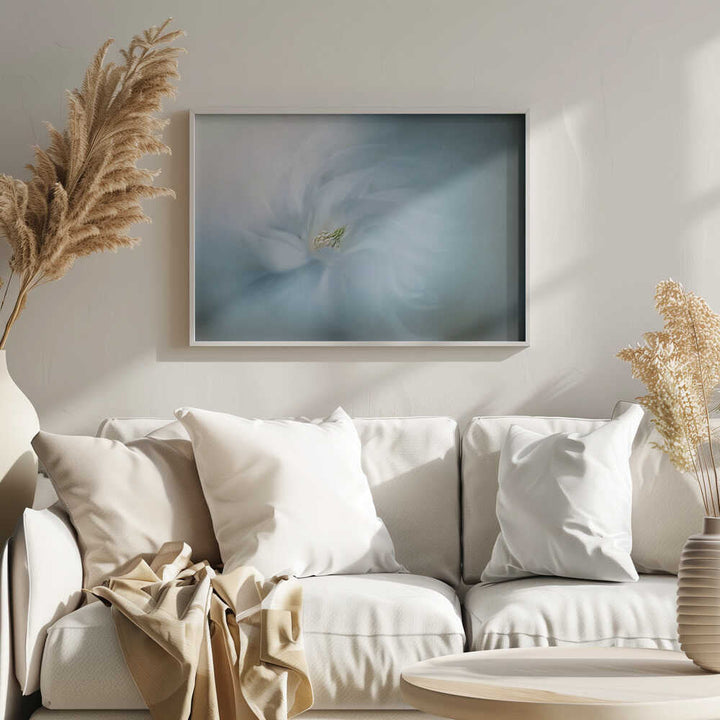 Ethereal Blue Bloom - Floral Photographic Stretched Canvas Poster or Fine Art Print
