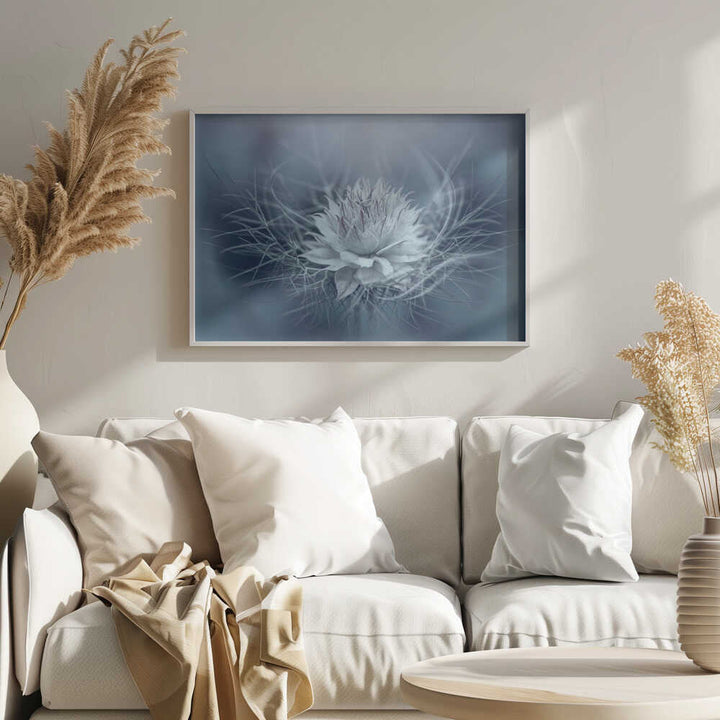 Ethereal Blue Bloom - Stretched Canvas Poster or Fine Art Print