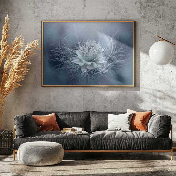 Ethereal Blue Bloom - Stretched Canvas Poster or Fine Art Print