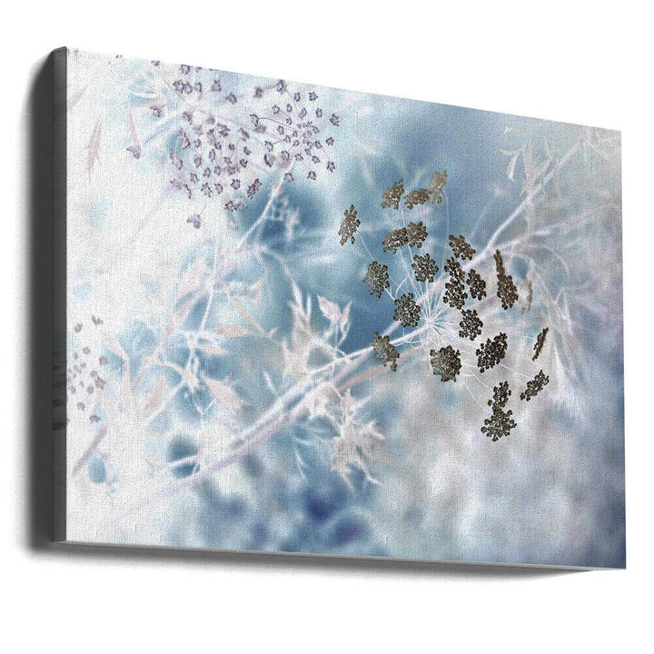 Ethereal Blue Botanicals - Floral Photographic Stretched Canvas Poster or Fine Art Print