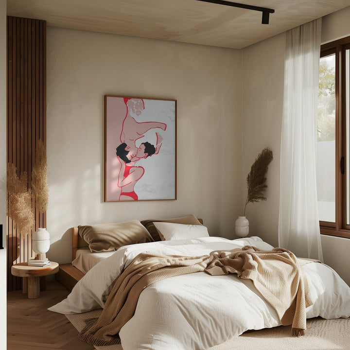 Ethereal Kiss In the Waves - Stretched Canvas, Poster or Fine Art Print - I Heart Wall Art - Poster Print, Canvas Print or Framed Art Print