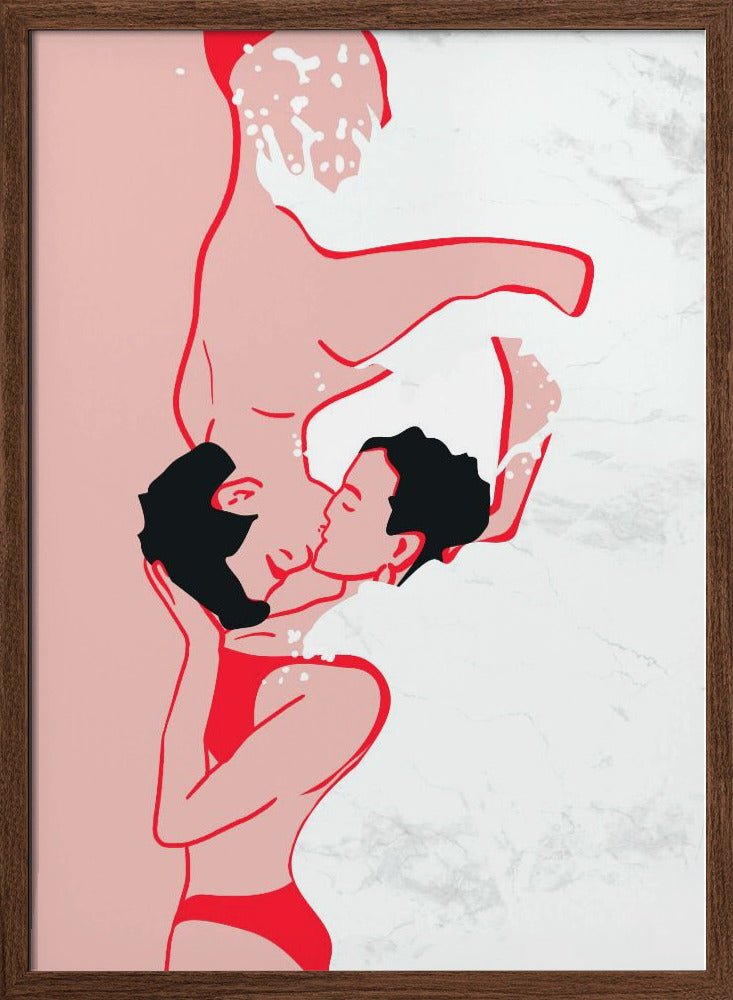 Ethereal Kiss In the Waves - Stretched Canvas, Poster or Fine Art Print - I Heart Wall Art - Poster Print, Canvas Print or Framed Art Print