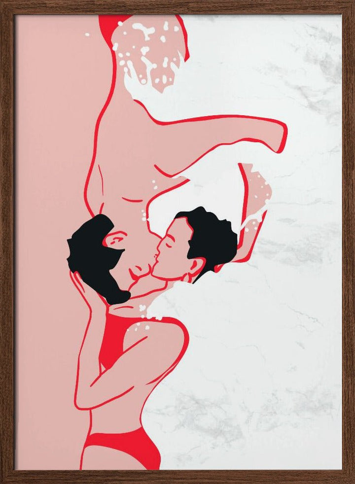 Ethereal Kiss In the Waves - Stretched Canvas, Poster or Fine Art Print - I Heart Wall Art - Poster Print, Canvas Print or Framed Art Print