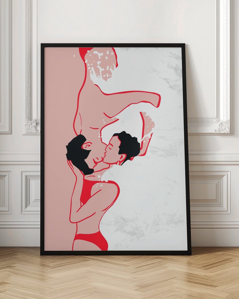 Ethereal Kiss In the Waves - Stretched Canvas, Poster or Fine Art Print - I Heart Wall Art - Poster Print, Canvas Print or Framed Art Print