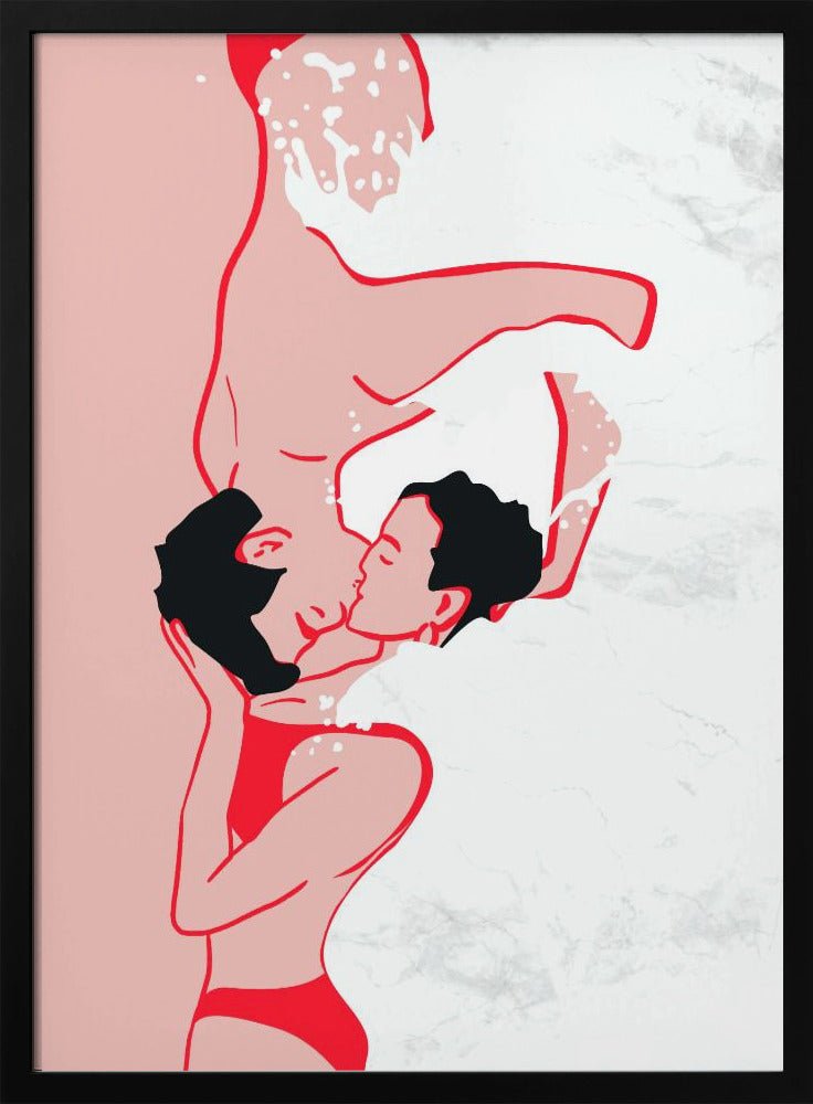 Ethereal Kiss In the Waves - Stretched Canvas, Poster or Fine Art Print - I Heart Wall Art - Poster Print, Canvas Print or Framed Art Print