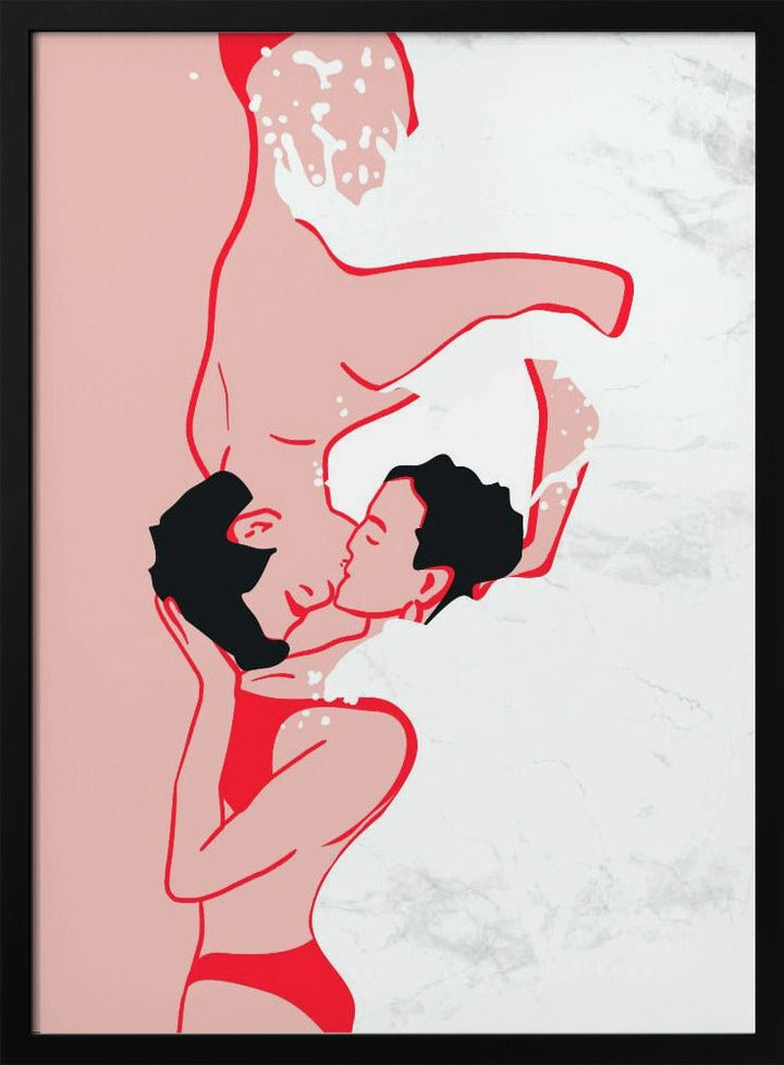 Ethereal Kiss In the Waves - Stretched Canvas, Poster or Fine Art Print - I Heart Wall Art - Poster Print, Canvas Print or Framed Art Print