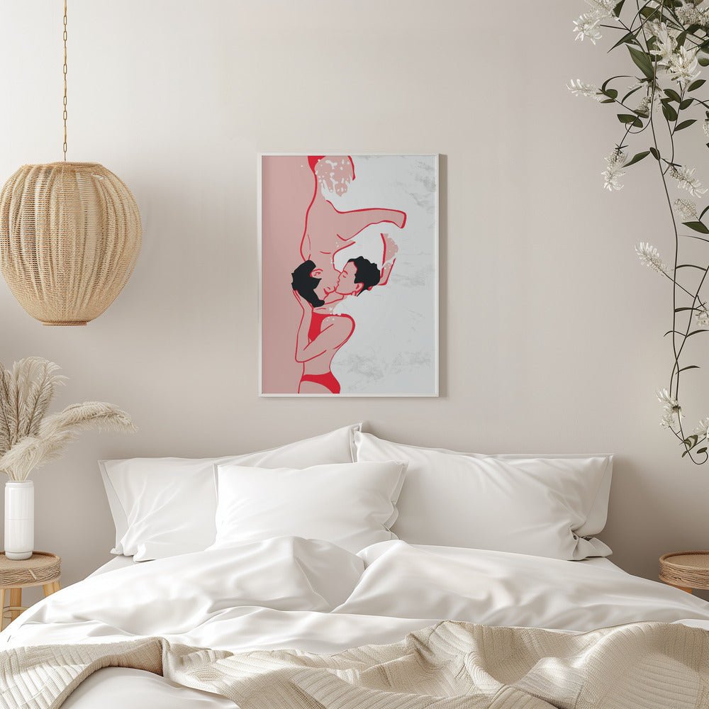 Ethereal Kiss In the Waves - Stretched Canvas, Poster or Fine Art Print - I Heart Wall Art - Poster Print, Canvas Print or Framed Art Print