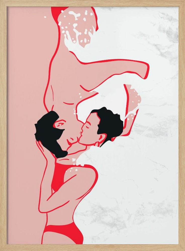 Ethereal Kiss In the Waves - Stretched Canvas, Poster or Fine Art Print - I Heart Wall Art - Poster Print, Canvas Print or Framed Art Print