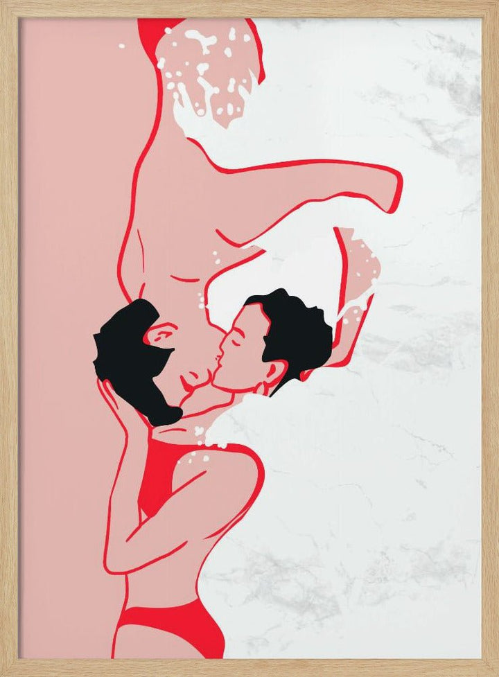 Ethereal Kiss In the Waves - Stretched Canvas, Poster or Fine Art Print - I Heart Wall Art - Poster Print, Canvas Print or Framed Art Print