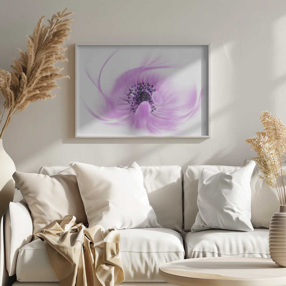 Ethereal Pink Flower - Floral Photographic Stretched Canvas Poster or Fine Art Print