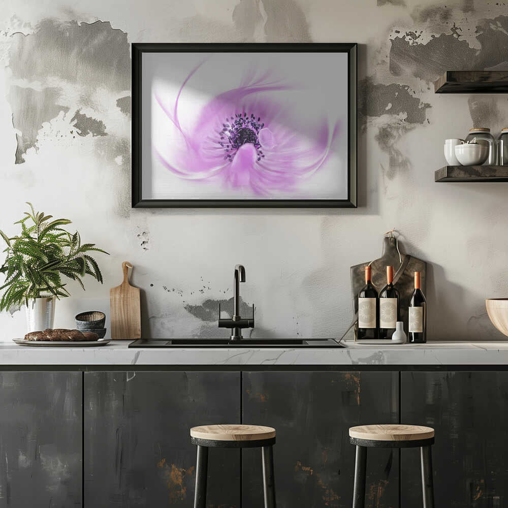 Ethereal Pink Flower - Floral Photographic Stretched Canvas Poster or Fine Art Print