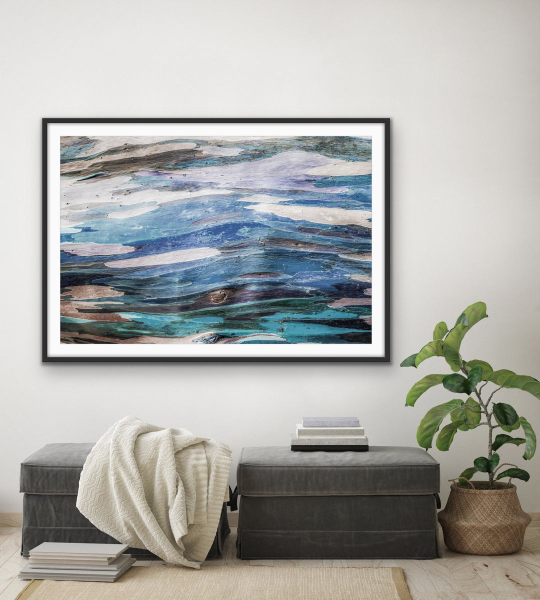 Eucalypt Bark -  Original Abstract Australian Bush Nature Painting Stretched Canvas Wall Art Print - I Heart Wall Art