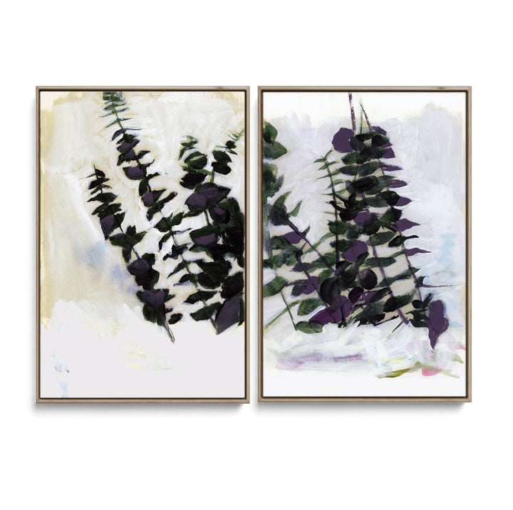 Eucalyptus 1 and 2 by Cartissi - Abstract Two Piece Set Of Painted Artworks - I Heart Wall Art - Poster Print, Canvas Print or Framed Art Print