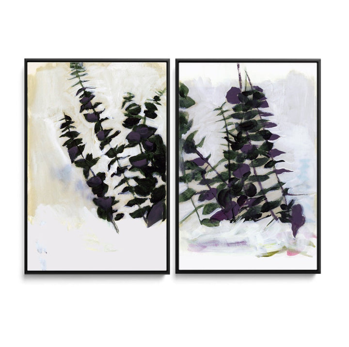 Eucalyptus 1 and 2 by Cartissi - Abstract Two Piece Set Of Painted Artworks - I Heart Wall Art - Poster Print, Canvas Print or Framed Art Print