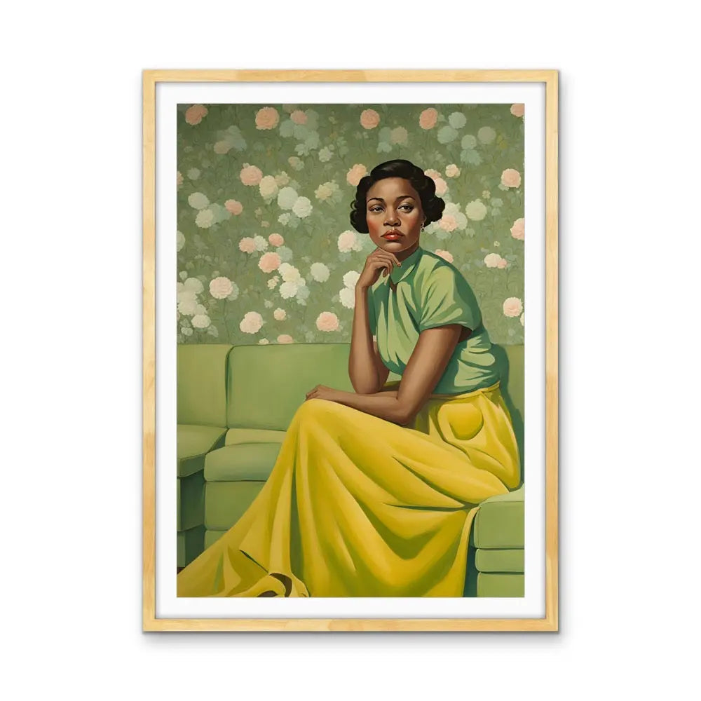 Evangeline - Portrait of a Woman in a Green Dress- Stretched Canvas Print or Framed Fine Art Print - Artwork - I Heart Wall Art