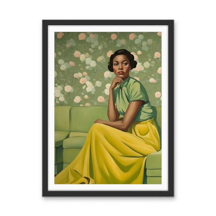 Evangeline - Portrait of a Woman in a Green Dress- Stretched Canvas Print or Framed Fine Art Print - Artwork - I Heart Wall Art