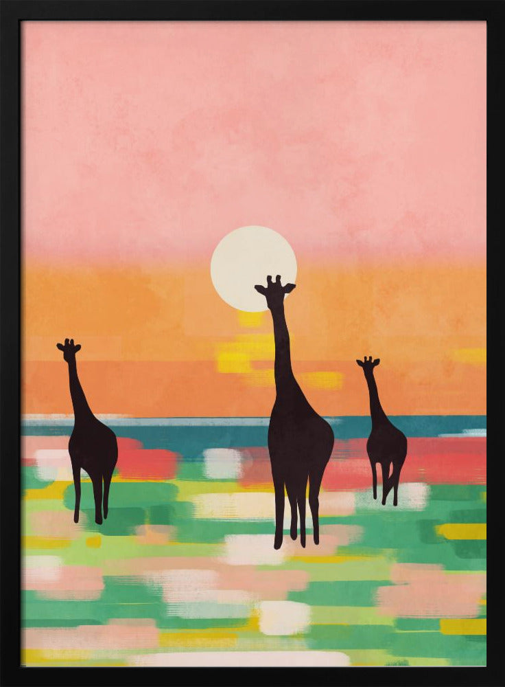Evening Stroll In the Savannah - Stretched Canvas, Poster or Fine Art Print I Heart Wall Art