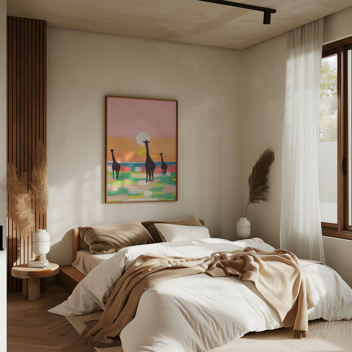 Evening Stroll In the Savannah - Stretched Canvas, Poster or Fine Art Print I Heart Wall Art