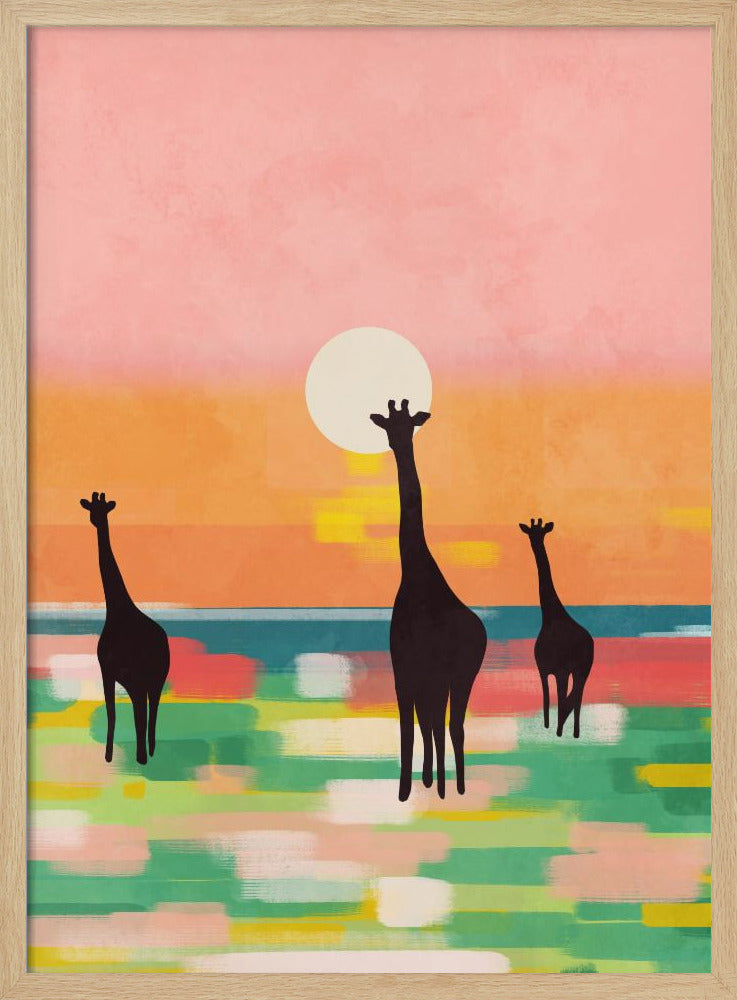 Evening Stroll In the Savannah - Stretched Canvas, Poster or Fine Art Print I Heart Wall Art